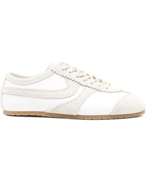 Dries Van Noten Leather Trainers With Suede Inserts - White