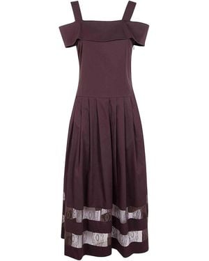 Blugirl Blumarine Lace Cotton Dress - Purple