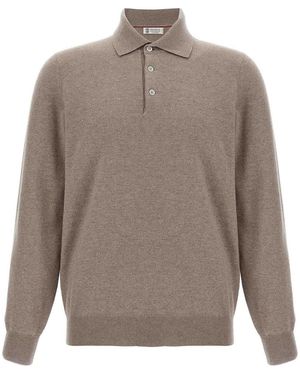 Brunello Cucinelli Cashmere Polo Shirt - Grey