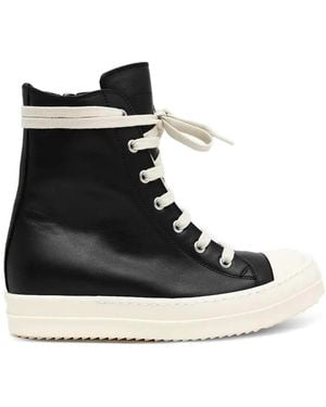 Rick Owens Leather Sneakers - Black