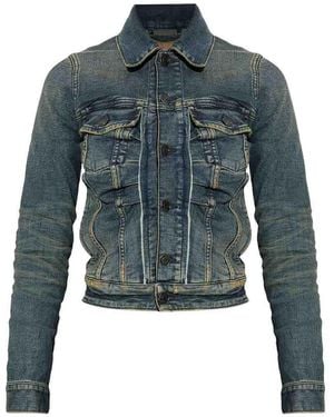 Balenciaga Button Fastening Denim Jacket - Blue