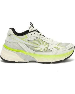 Palm Angels P4 Fluo Leather Trainers - Green