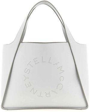 Stella McCartney Logo Tote Shopping Bag - White