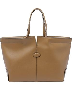 Tod's Tods Di Bag Folio Small Medium Bag - Natural