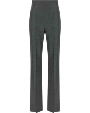 Valentino Garavani Textured Silk Wool Trousers - Grey