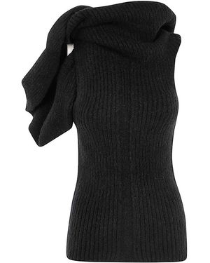 Rick Owens Banded Tshirt Knit Top - Black