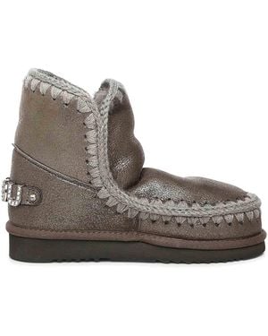 Mou Eskimo Boots 18 Rhinestones Logo - Brown