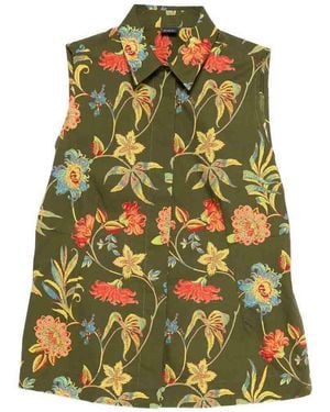 Fay Sleeveless Cotton Shirt - Green