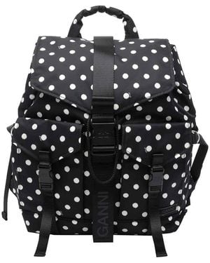 Ganni Dots Re-Tech Backpack - Black