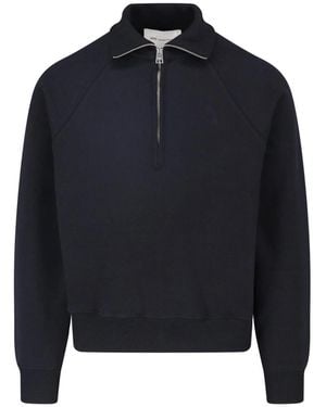 Ami Paris Cotton Zip-Up Sweatshirt - Blue