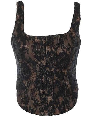 Self-Portrait Lace Corset Top - Black