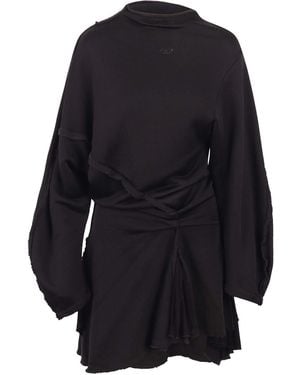 DIESEL Draped Dress With Frayed Trim - Blue