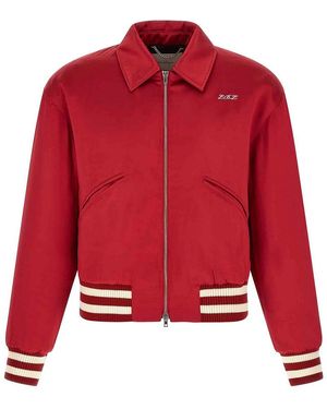 Second/Layer Aces Satin Club' Bomber Jacket - Red