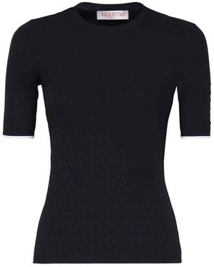 Valentino Garavani Fitted Elastic T-Shirt - Black