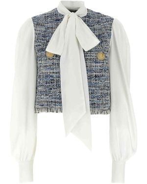 Balmain Tweed Shirt - Blue