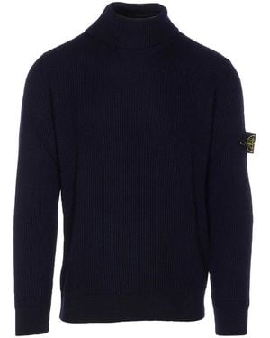 Stone Island Logo Jumper - Blue