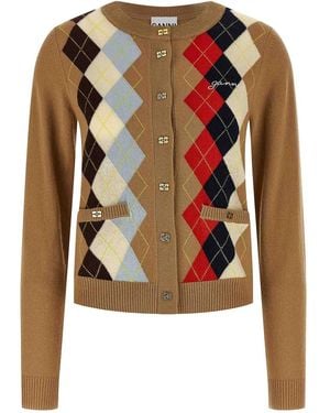 Ganni Diamond-shaped Cardigan - Multicolour
