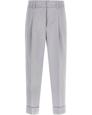 Peserico Satin Trousers - Grey