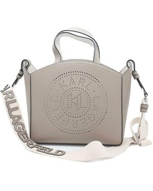 Karl Lagerfeld K/Circle Small Tote Perforated - Grey