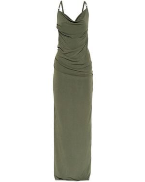 Coperni Draped Maxi Dress With Ring Detail - Green