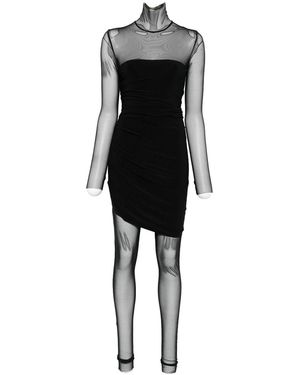 Norma Kamali Ruched Mini Dress - Black