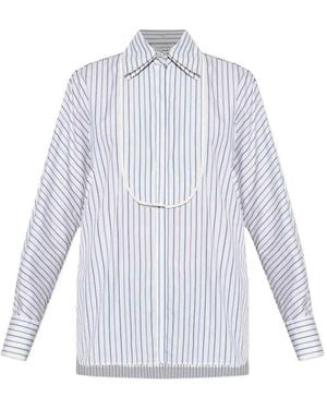 Lanvin Striped Collared Shirt - White