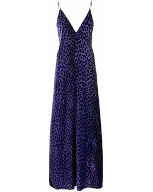 Forte Forte Leopard-print Maxi Dress - Blue