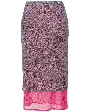 Dries Van Noten Midi Skirt - Purple