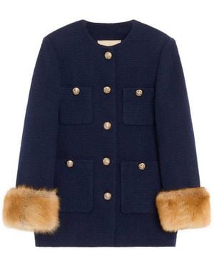 Valentino Wool Caban Coat - Blue