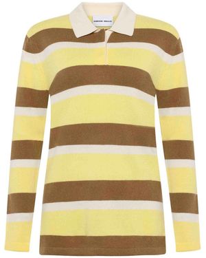 EMERSON RENALDI Polo-Neck Striped Jumper - Yellow