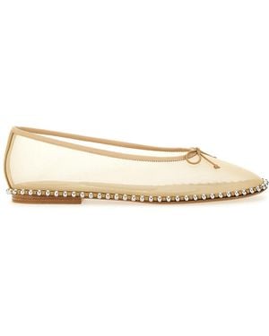 Alexander Wang Mesh Ballerina Flats Studded - Natural