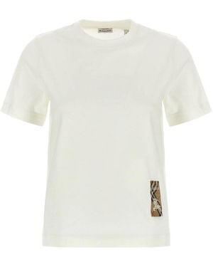 Burberry Check T-Shirt - White