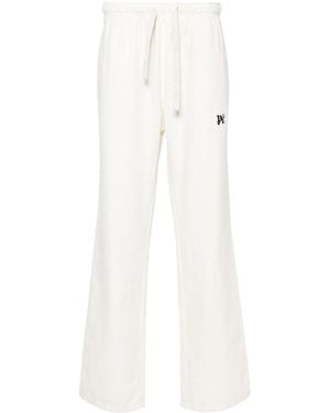 Palm Angels Ivory Cotton Blend Trousers - White