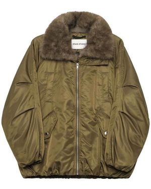 Stand Studio Thilda Glossy Nylon Jacket - Green
