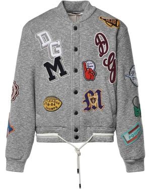 Dolce & Gabbana Sweatshirt Bomber Jacket - Grey