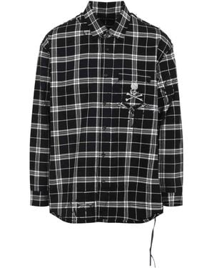 MASTERMIND WORLD Reversible Raw Edge Plaid Shirt - Black
