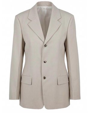 Bottega Veneta Striped Single-Breasted Jacket - Grey