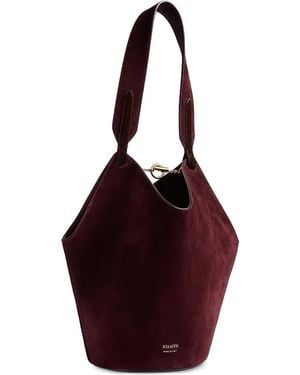 KHAITE Lotus Mini Leathe Bucket Bag - Red