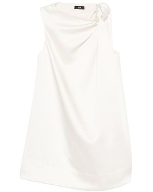 ELEH Asymmetric Neckline Mini Dress - White
