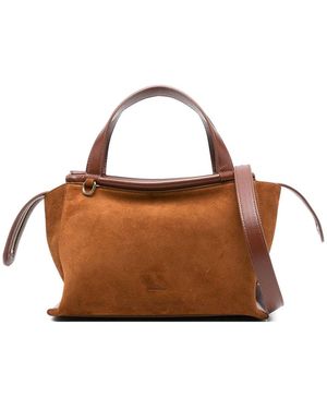Wandler Ida Suede Top Handle Crossbody Bag - Brown