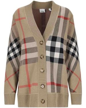 Burberry Check Cardigan - Brown