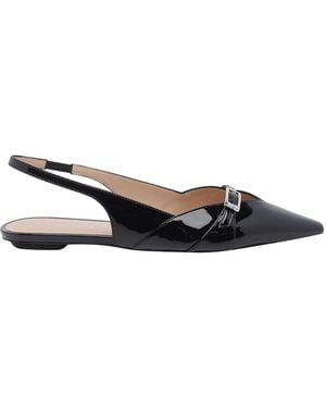 Stuart Weitzman Georgie Flat Slingback - Black