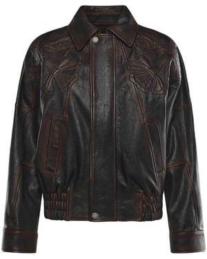 Golden Goose Nappa Leather Bomber Jacket - Black