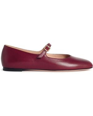 Bally Belkys Burgundy Leather Ballet Flats - Purple