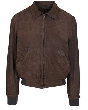 Giorgio Brato Suede Nappa Bomber Jacket - Brown
