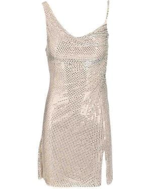 Self-Portrait Draped Mini Dress - Natural