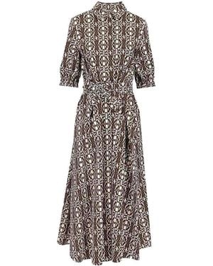 Max Mara Printed Cotton Shirtdress - Grey