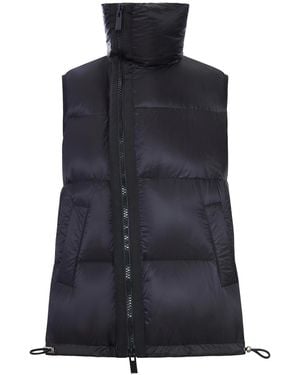 Sacai Nylon Vest With High Collar And Drawstring - Blue