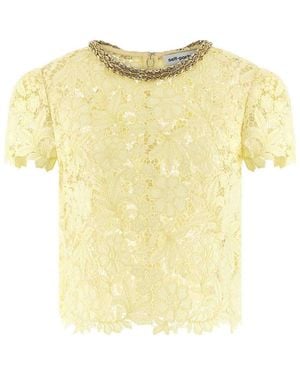 Self-Portrait Lace Top - Yellow