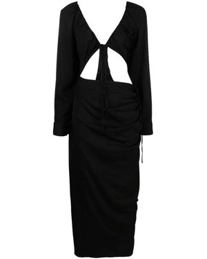 Christopher Esber Rauched Tie Floating Sleeve Dress - Black